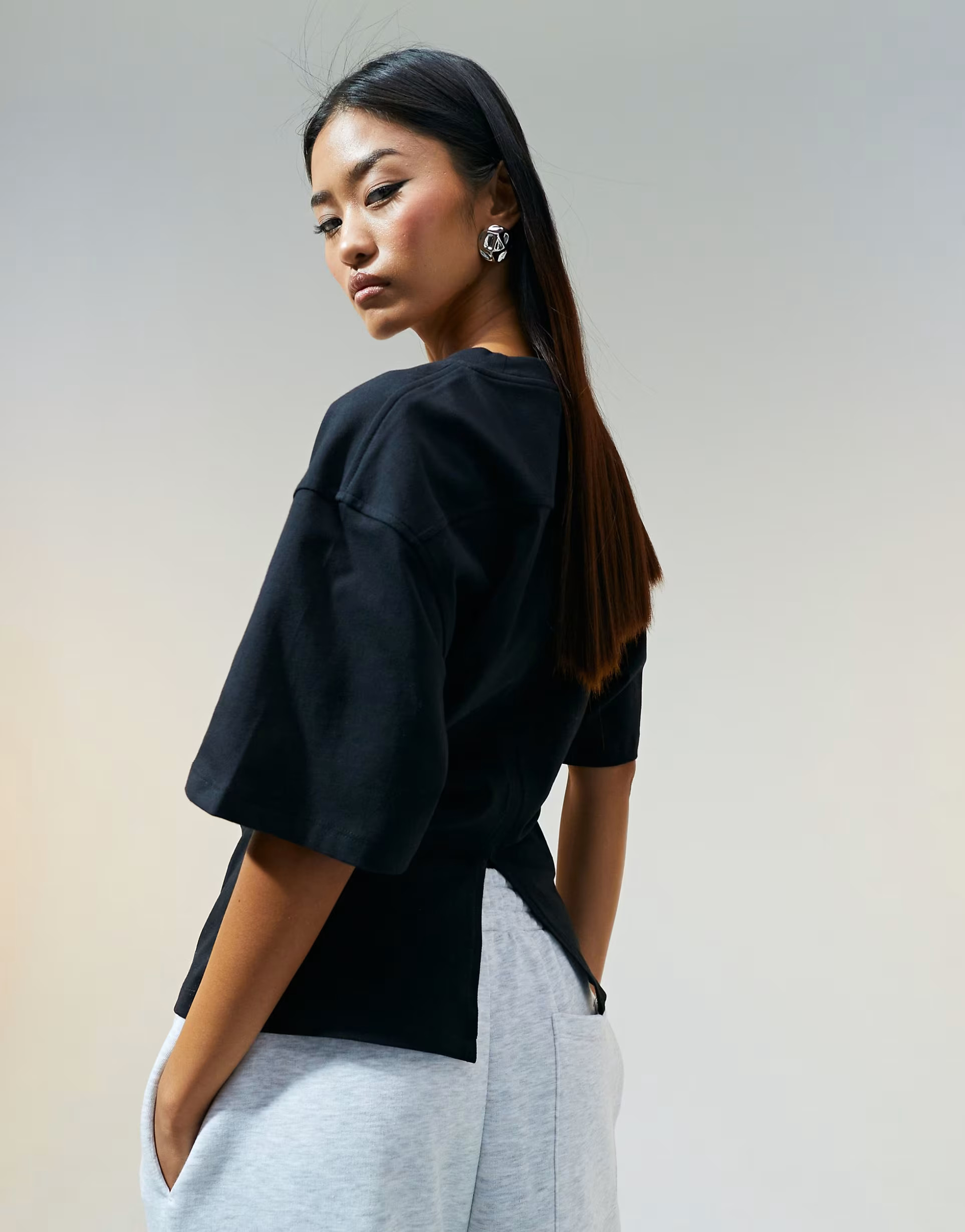 ASOS DESIGN corset waist t-shirt in black | ASOS (Global)