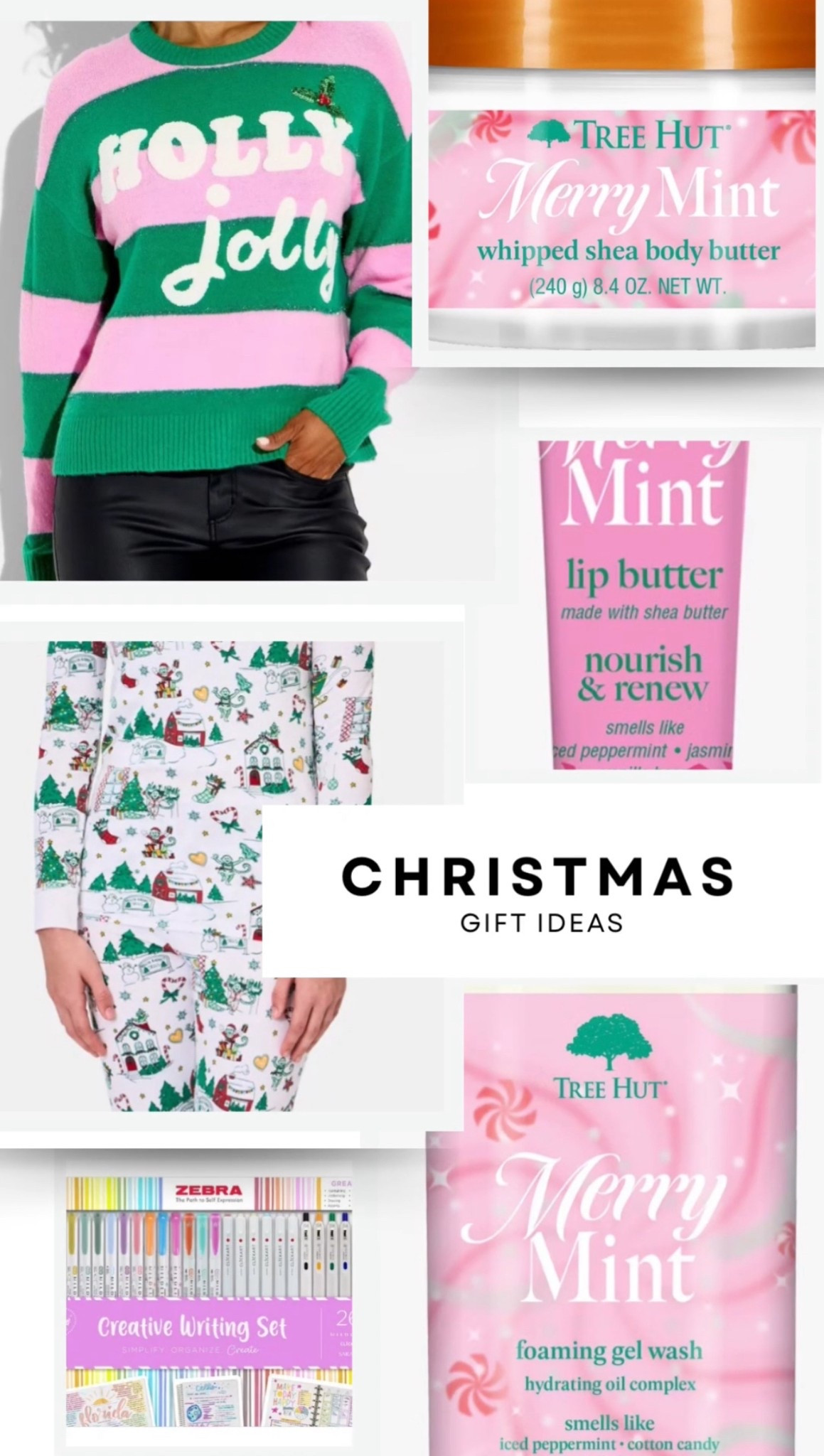 Christmas Gift Ideas

Christmas Sweater 

Roller Rabbit Christmas PJs

Merry Mint lip butter, body butter and body wash from tree hut 

Art supplies 

Also linked cute Christmas PJs from Target and old navy. Old navy Christmas pjs currently 40-% off 

#LTKGiftGuide #LTKSeasonal #LTKHoliday