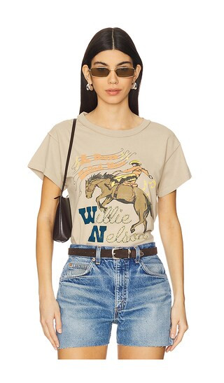 Willie Nelson Horse Called Music Reverse Gf Tee in Desert Sage | Revolve Clothing (Global)