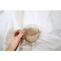 Ribbed Mug, Coffee Gift Idea, Textured Simple, Bar, Bohemian Style, Home Decor, Shelf Kitchen, Glass Ribbed Mug | Etsy (US)