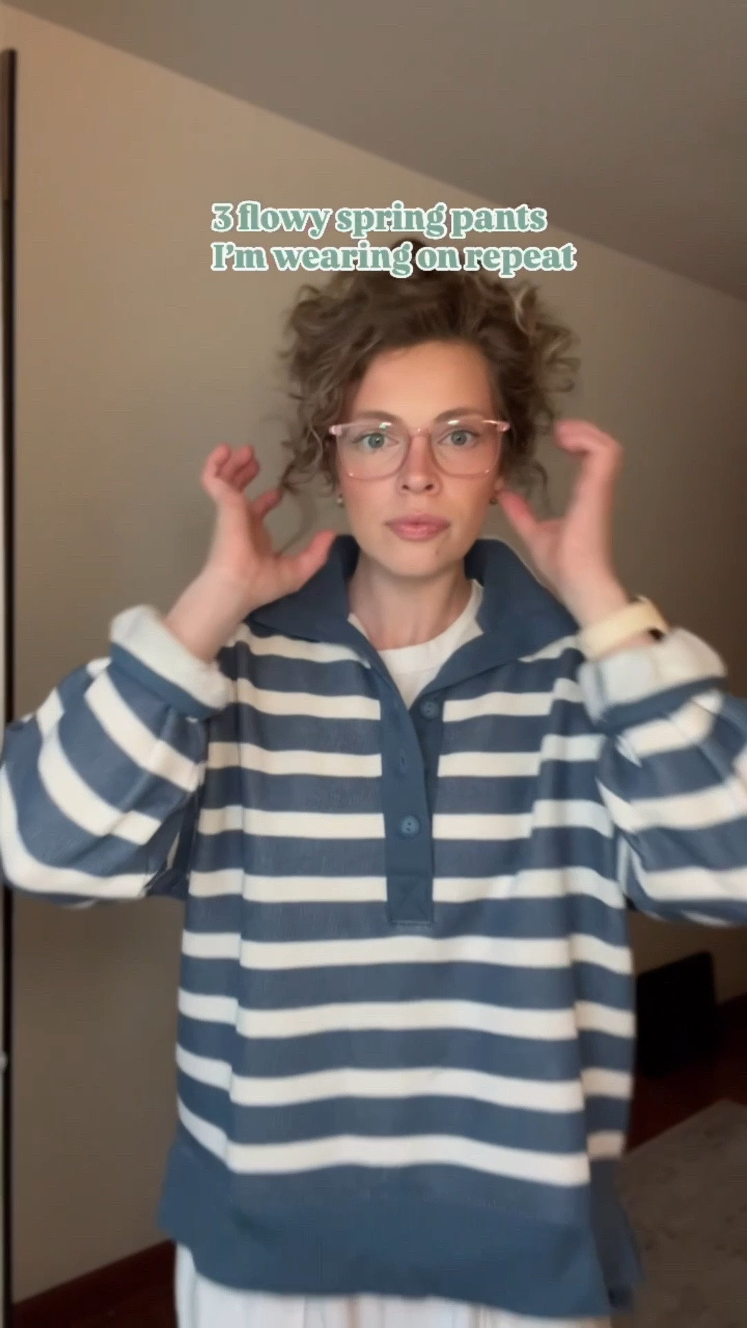 THESE PANTS ARE IT! 

Size down with the Old Navy ones but the Amazon ones are true to size! If you are more in the postpartum stage, definitely get the “hobbit” pants as I shared I call them! Perfect for postpartum or pregnancy! 😍 the other flowy pants are a little more fitted in the waist so if you want it looser size up! I am wearing size medium in all the Amazon ones! Happy shopping! 