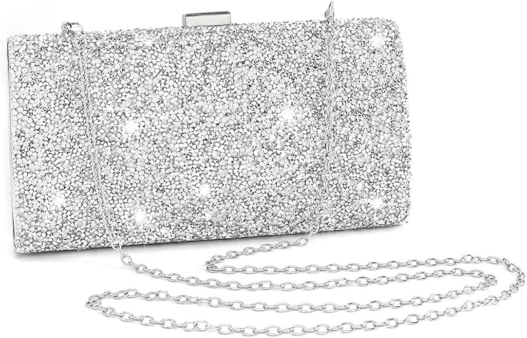 ELABEST Glitter Evening Clutch Bag Rhinestone Two Side Handbag Crossbody Purse Wedding Cocktail P... | Amazon (US)