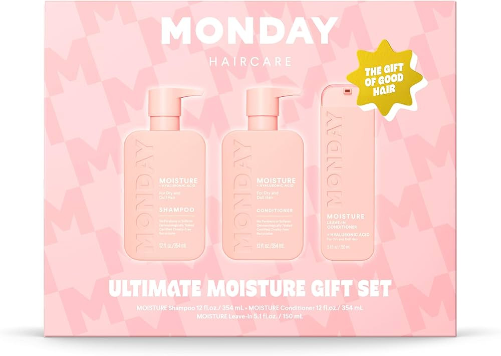 Monday Giftset - Moisture 12oz Shampoo & Conditioner Set & Moisture 5.1oz Leave-In Conditioner | Amazon (US)