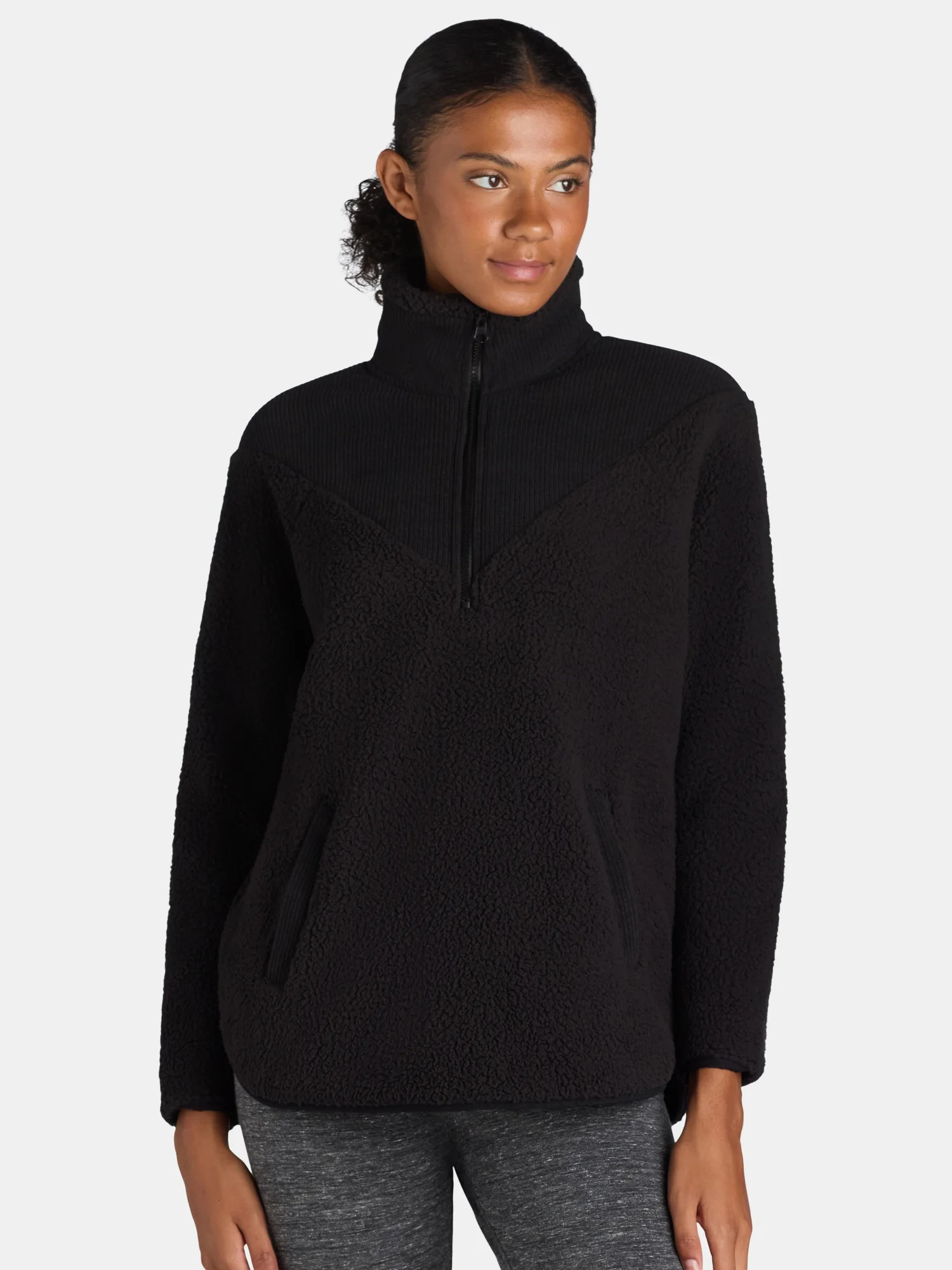 Time and Tru Women's Corduroy Fleece Pullover, Size S-XXXL | Walmart (US)