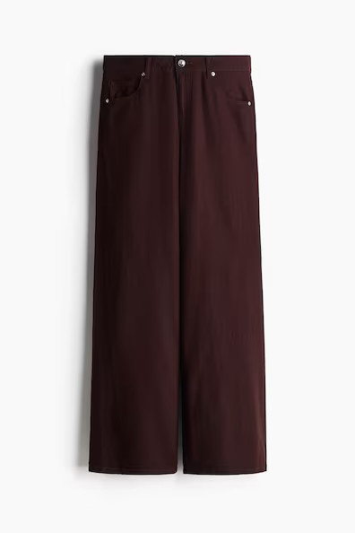 H & M - Wide-Leg Linen-Blend Pants - Brown | H&M (US + CA)