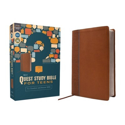 Niv, Quest Study Bible for Teens, Leathersoft, Brown, Comfort Print - by  Zondervan (Leather Bound) | Target