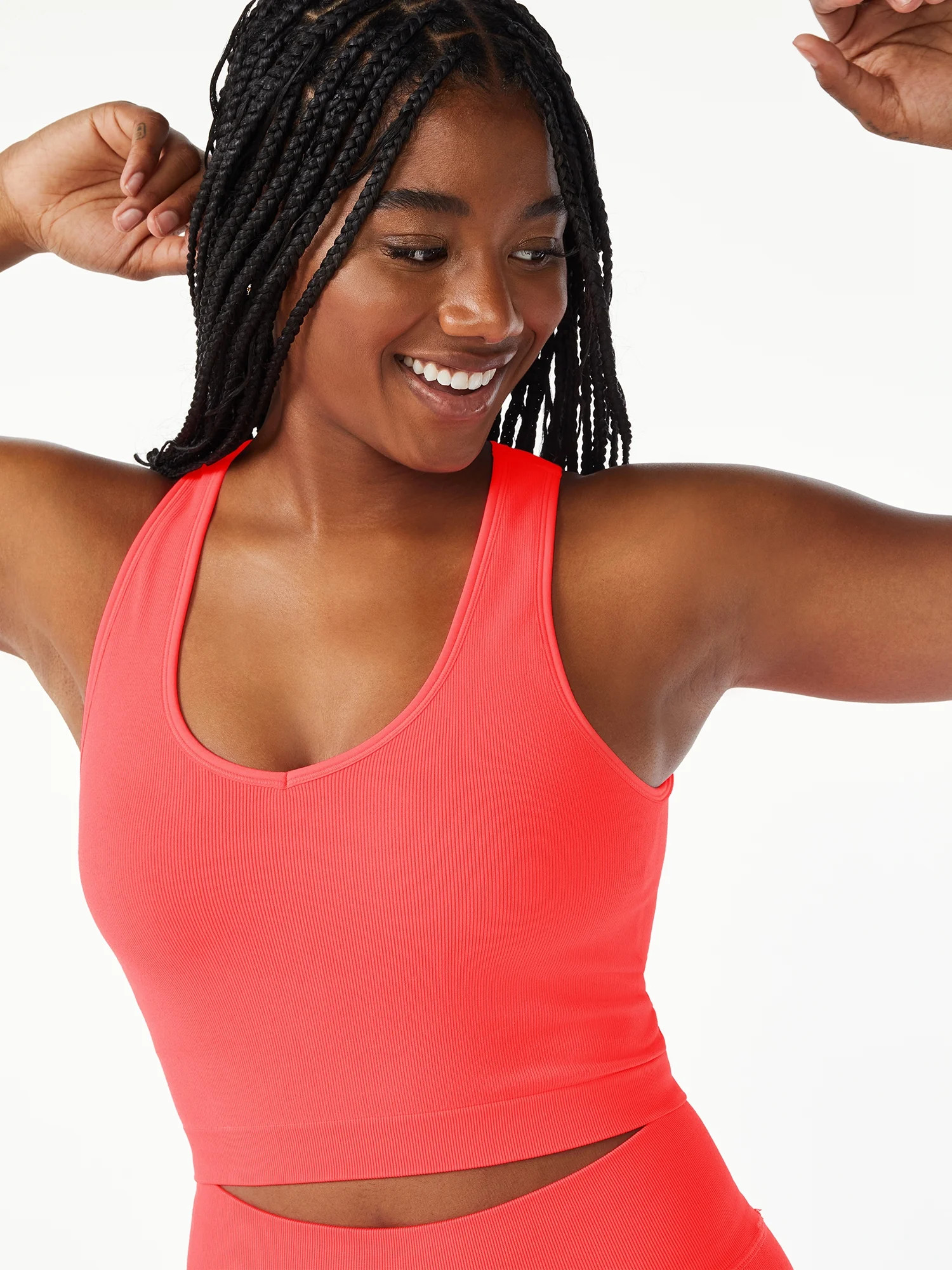 Love & Sports Women's Seamless V-Crop Tank Top | Walmart (US)