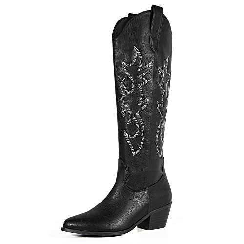 MUCCCUTE Cowboy Boots for Women Cowgirl Boots Knee High Western Tall Boots with Classic Embroider... | Amazon (US)