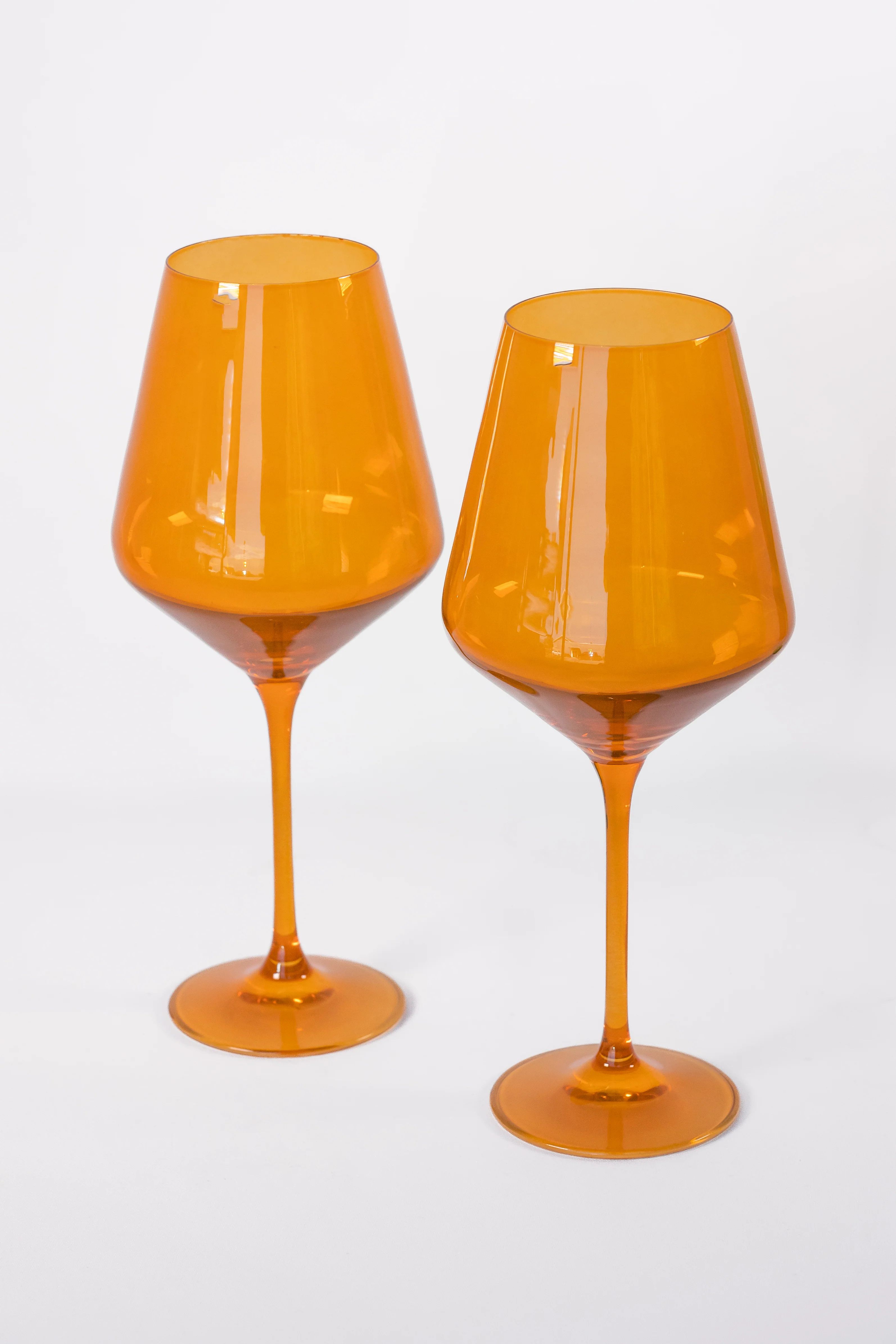 Estelle Colored Wine Stemware - Set of 2 {Butterscotch} | Estelle Colored Glass