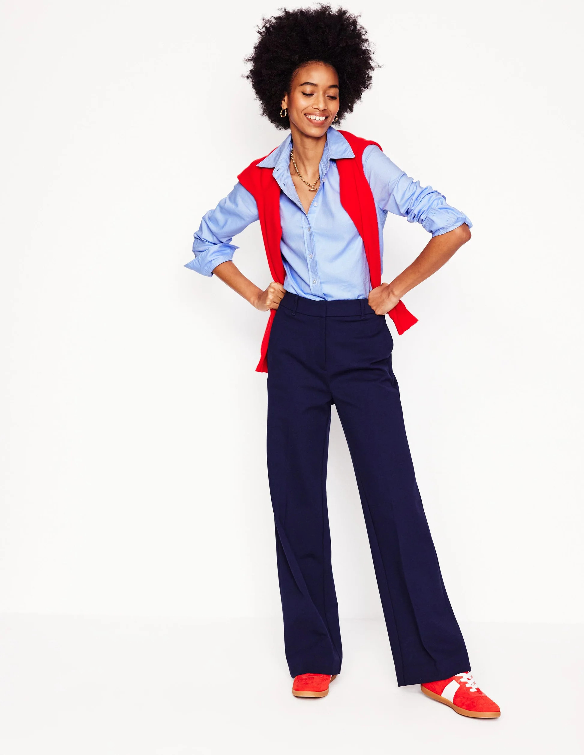 Sienna Cotton Shirt-Blue Oxford | Boden UK