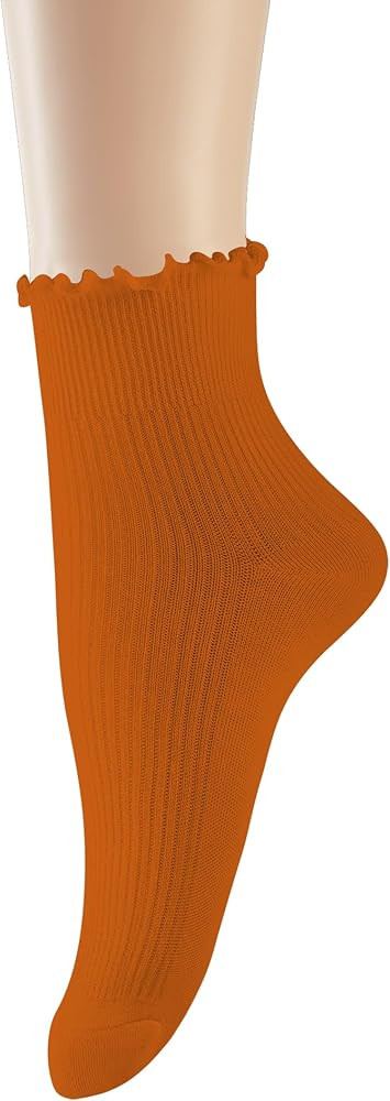 UTTPLL Womens Ruffle Casual Lettuce Socks Lovely Double Needle Ankle Boot Socks Athletic Soft Cot... | Amazon (US)