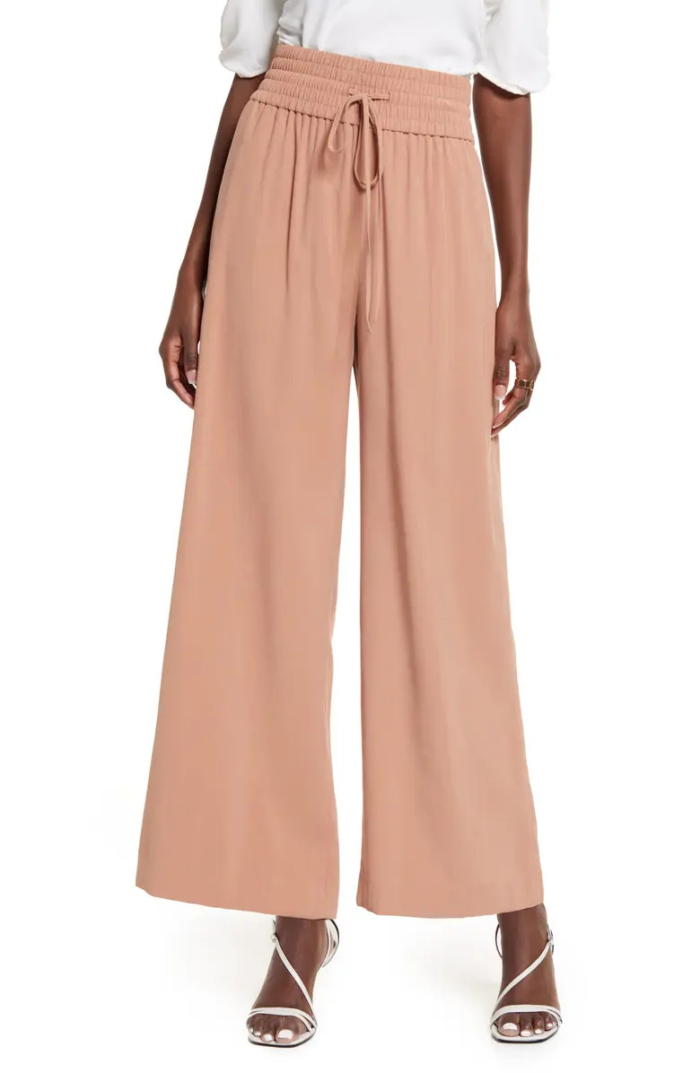 Open Edit Drawstring Wide Leg Pants | Nordstrom | Nordstrom