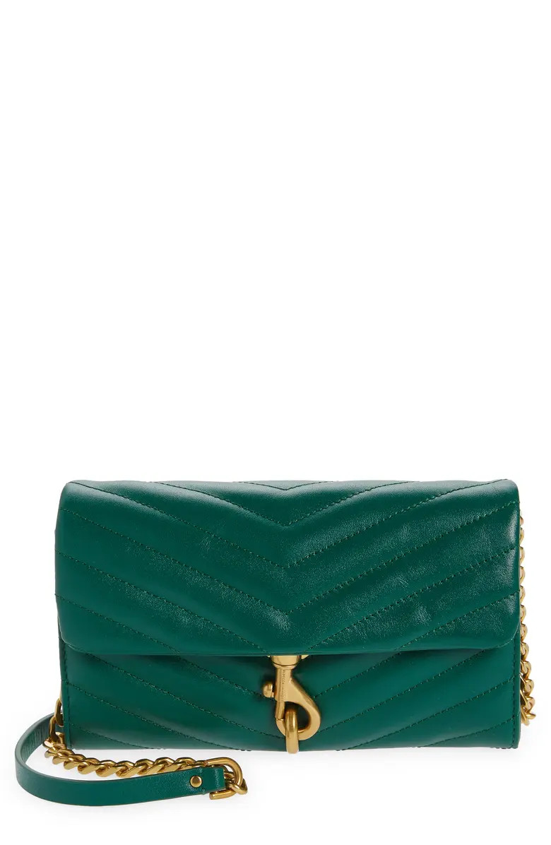 Edie Quilted Leather Wallet on a Chain | Nordstrom