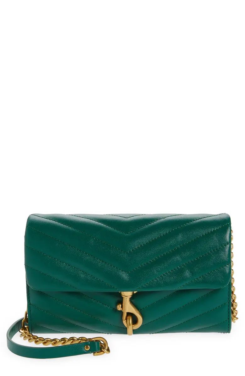 Edie Quilted Leather Wallet on a Chain | Nordstrom