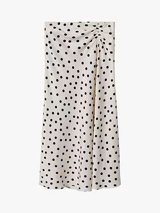 Mango Dots Midi Skirt, Beige | John Lewis (UK)