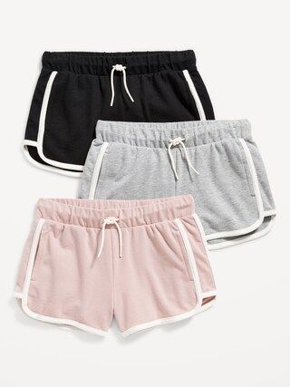 French Terry Dolphin-Hem Cheer Shorts 3-Pack for Girls | Old Navy (US)