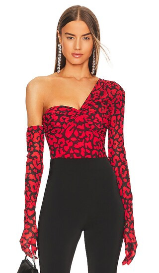 x REVOLVE Nobu Bodysuit in Red & Black Leopard | Revolve Clothing (Global)