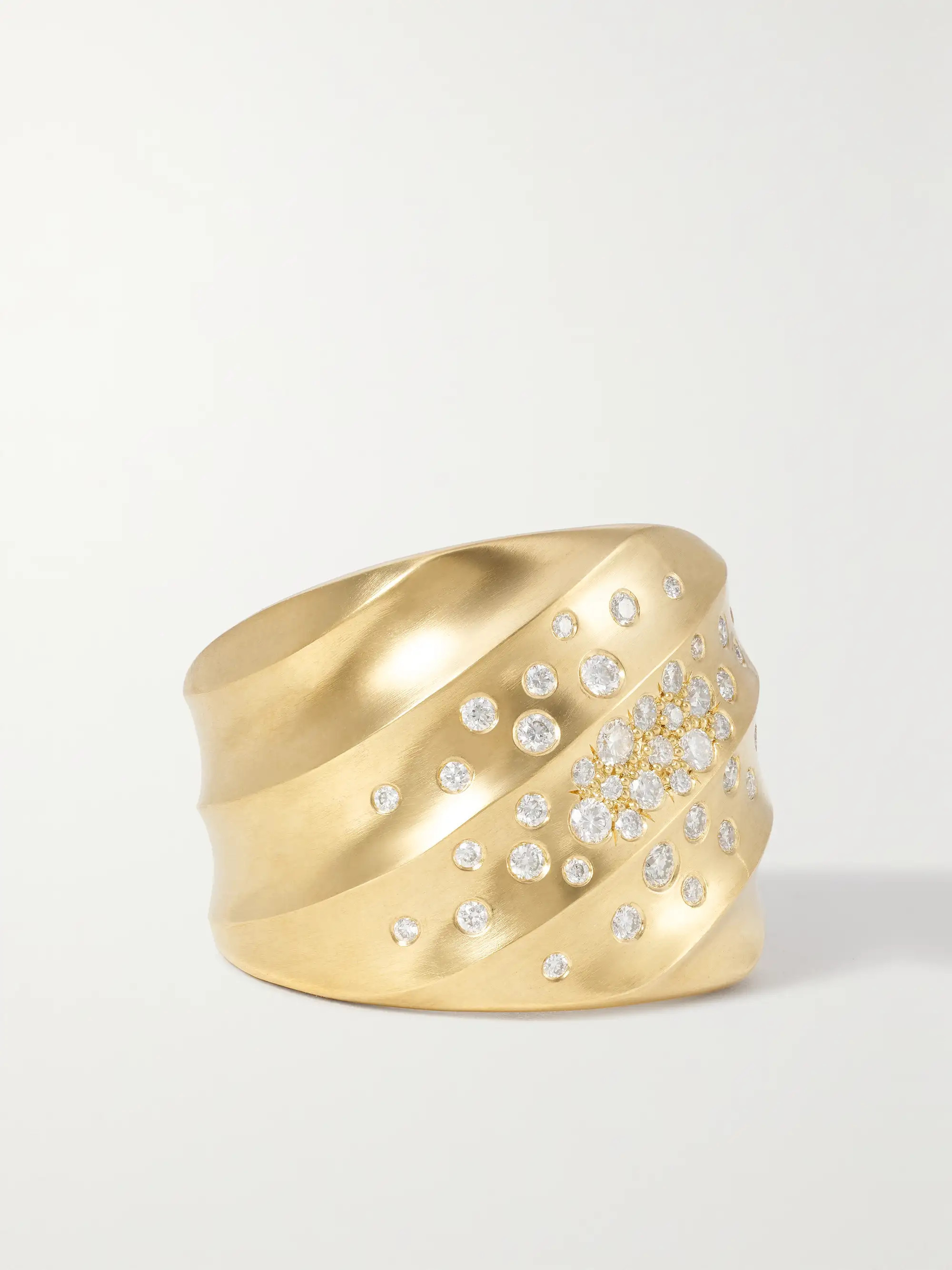 Cable Edge 18-karat recycled gold diamond ring | NET-A-PORTER (US)