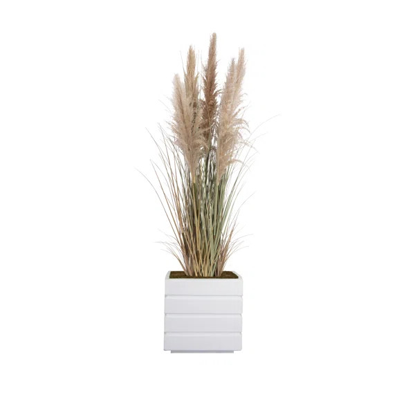 66'' Faux Pampas Grass Plant in Planter | Wayfair North America