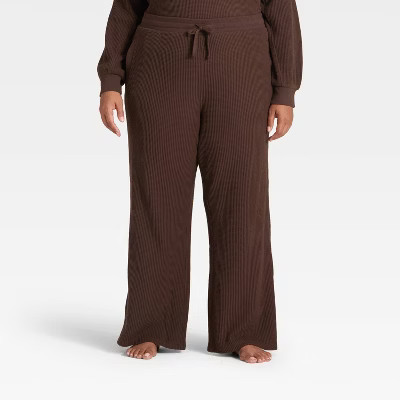 Women's Waffle Lounge Sweatpants - Auden™ Brown 1X | Target