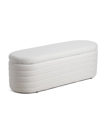 46in Boucle Storage Bench | TJ Maxx
