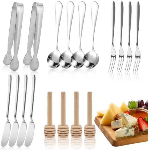 Juego de 18 cuchillos para esparcir mantequilla de queso, accesorios para tablero de embutidos, c... | Amazon (US)