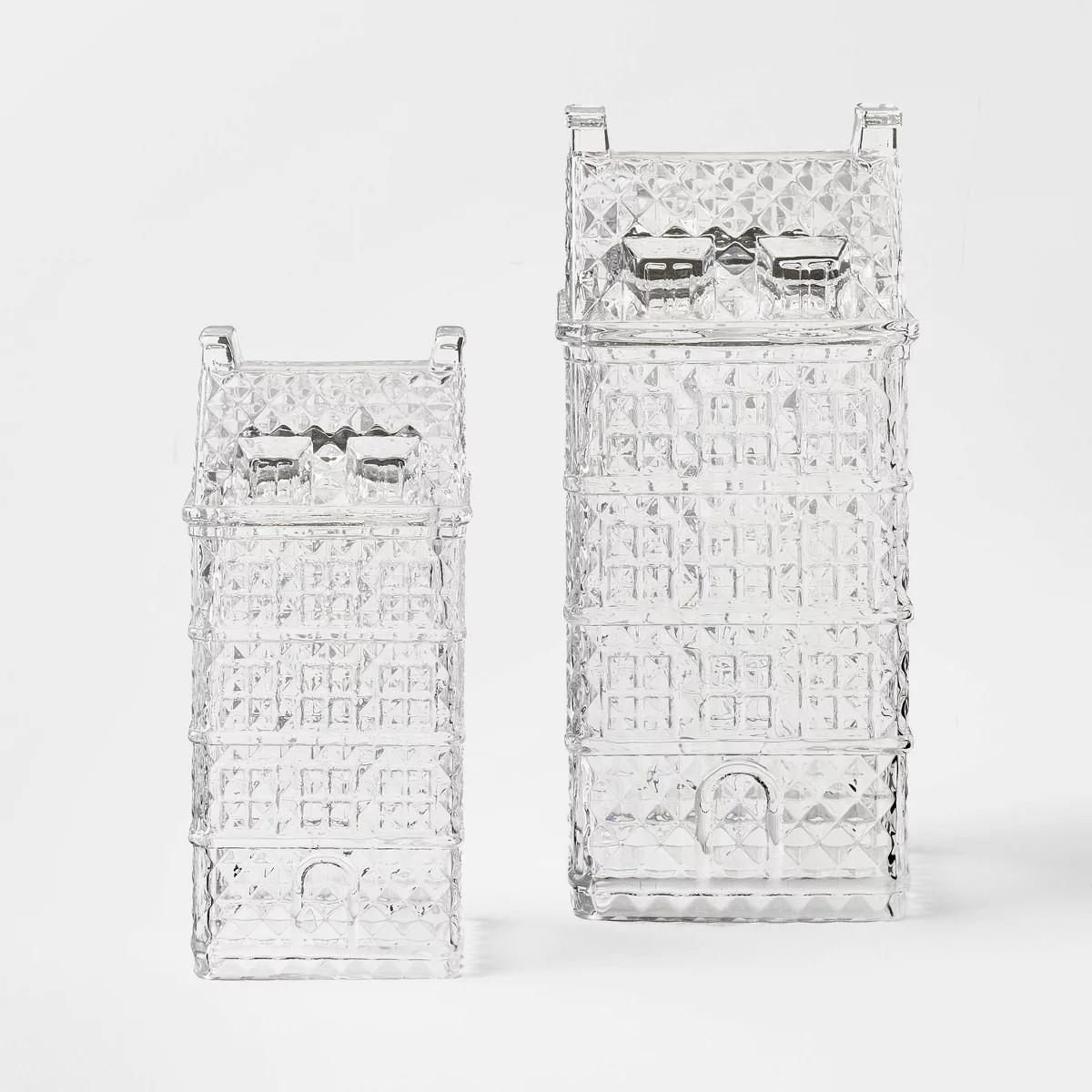 Set of 2 Etched Glass Christmas Houses - Threshold\u2122 designed with Studio McGee | Target