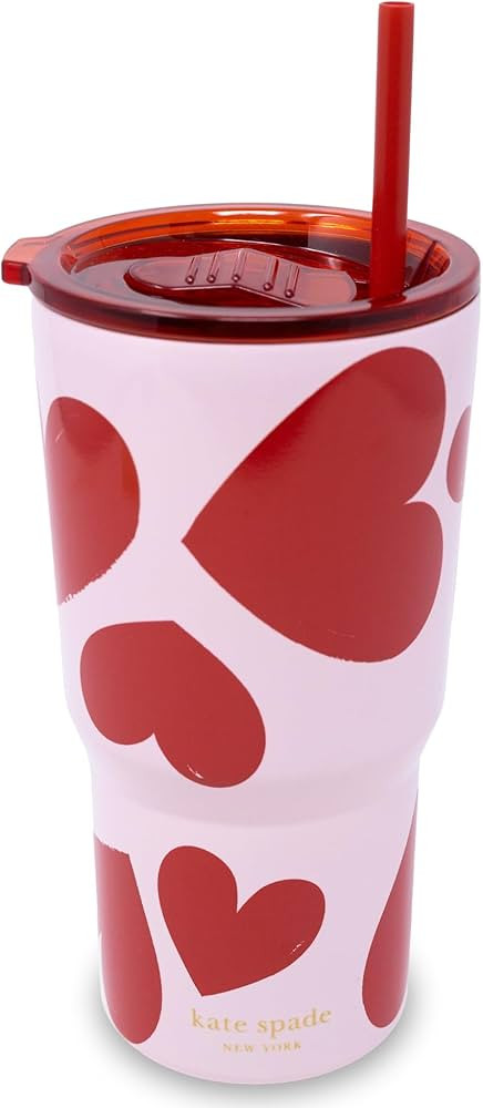 kate spade new york 20 Ounce Insulated Tumbler for Cold and Hot Drinks with Reusable Straw, Stain... | Amazon (US)
