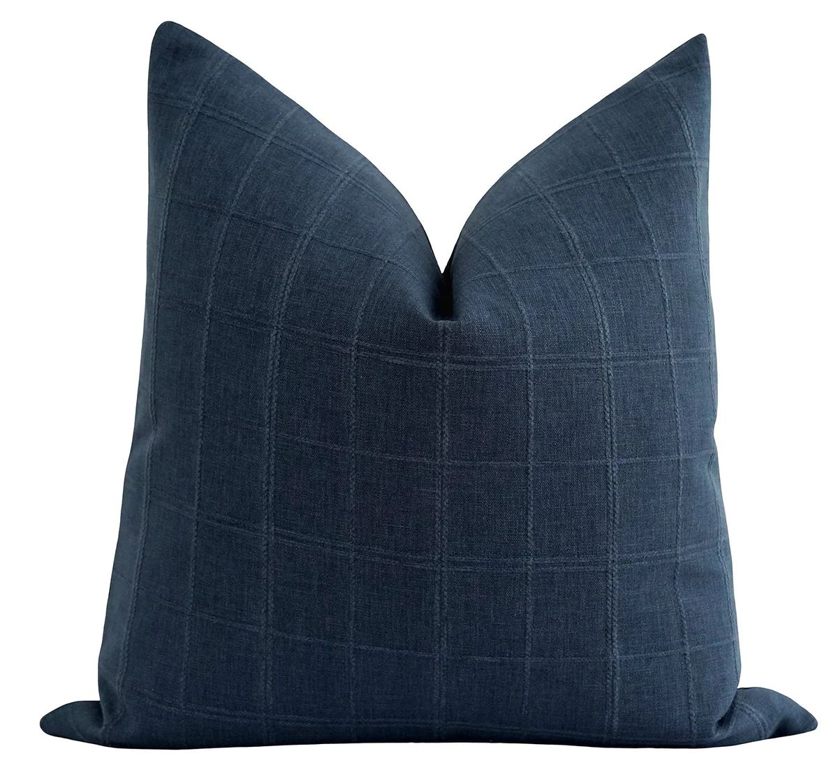 Beaufort Navy Blue Plaid Pillow | Land of Pillows