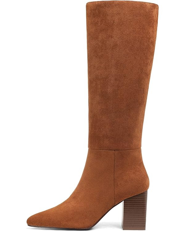 Mattiventon Knee High Boots Women Fall Tall Boots for Women Chunky Heel Pointed Toe Side Zipper S... | Amazon (US)