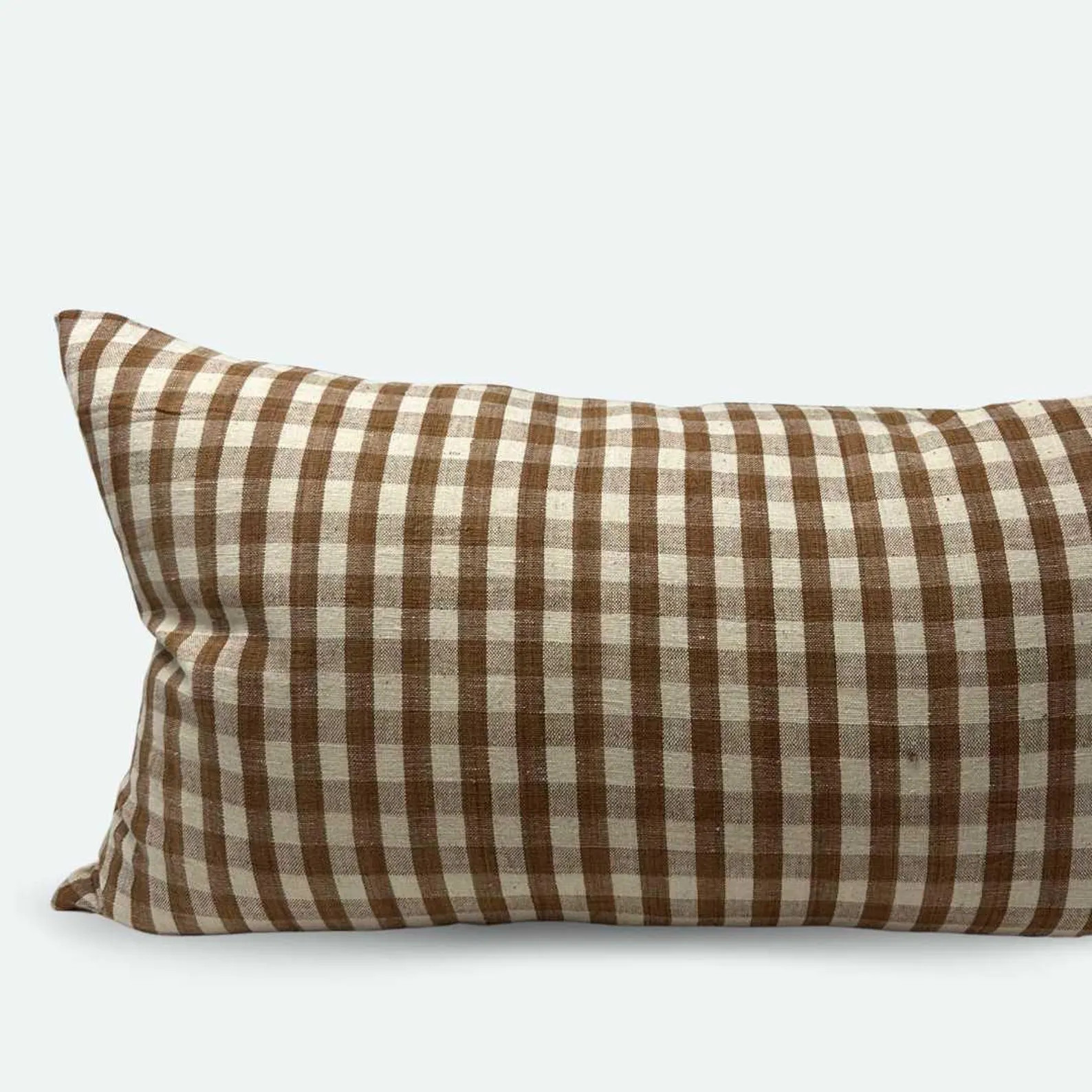 Large Lumbar Pillow Cover - Fawn Woven Gingham | 14" x 36" | 12"x48" | Etsy (Global)