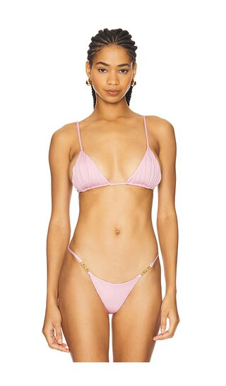 CIN CIN Era Ruched Triangle Top in Pink. - size L | Revolve Clothing (Global)