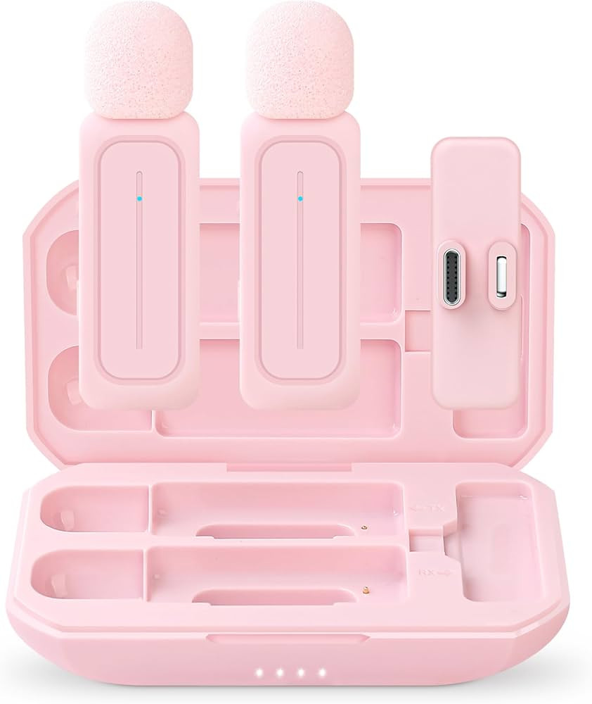 2 Pack Wireless Lavalier Microphone for iPhone iPad Android with Charging Case - 7H Clip on Lapel... | Amazon (US)