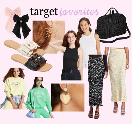 Spring outfits, target favorites, tote bag, bows, maxi skirts, girly earrings 

#LTKGiftGuide #LTKMostLoved