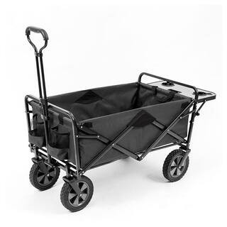 Collapsible Folding Outdoor Garden Utility Wagon Cart with Table in Grey | The Home Depot