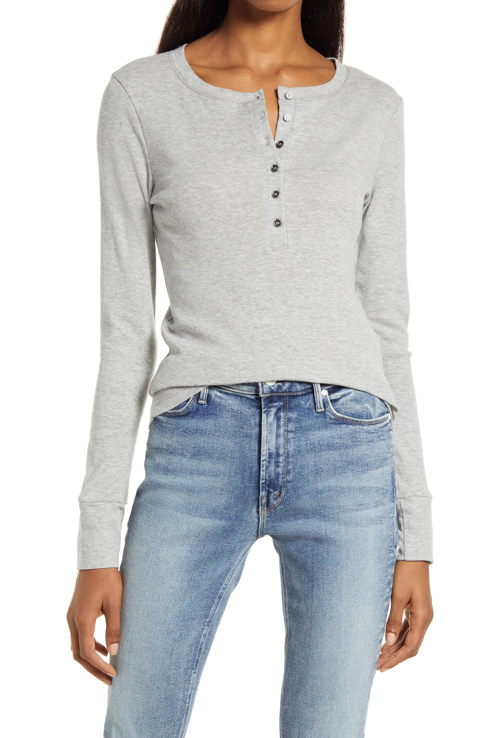Treasure & Bond Rib Button Henley Top | Nordstrom | Nordstrom