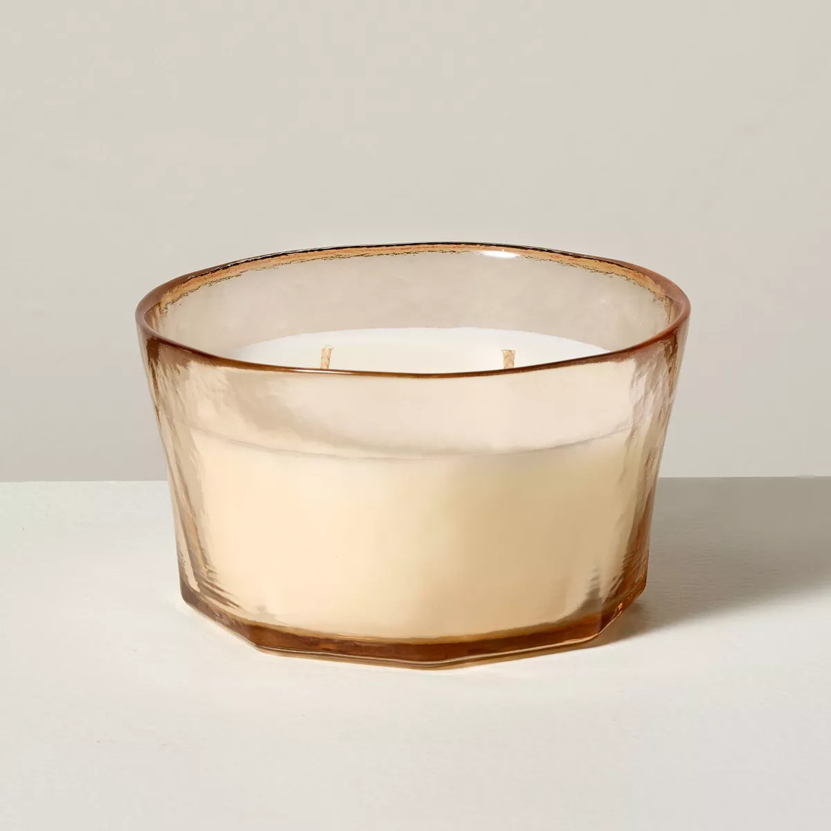 Textured Glass Berry Leaf and Lemon Jar Candle Coral - Hearth & Hand™ with Magnolia | Target