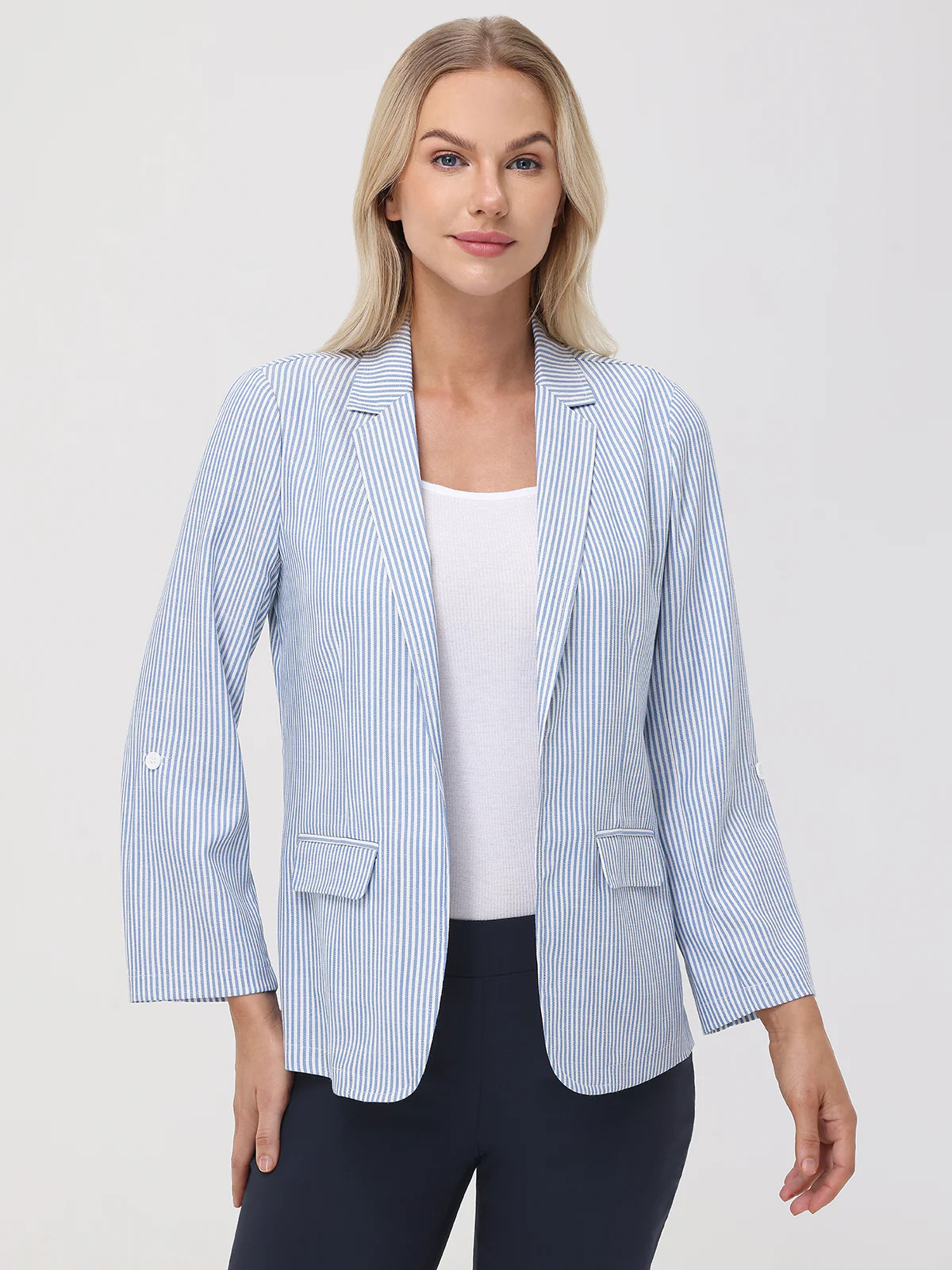 89th & Madison Stripe Open Front Blazer | 89th + Madison