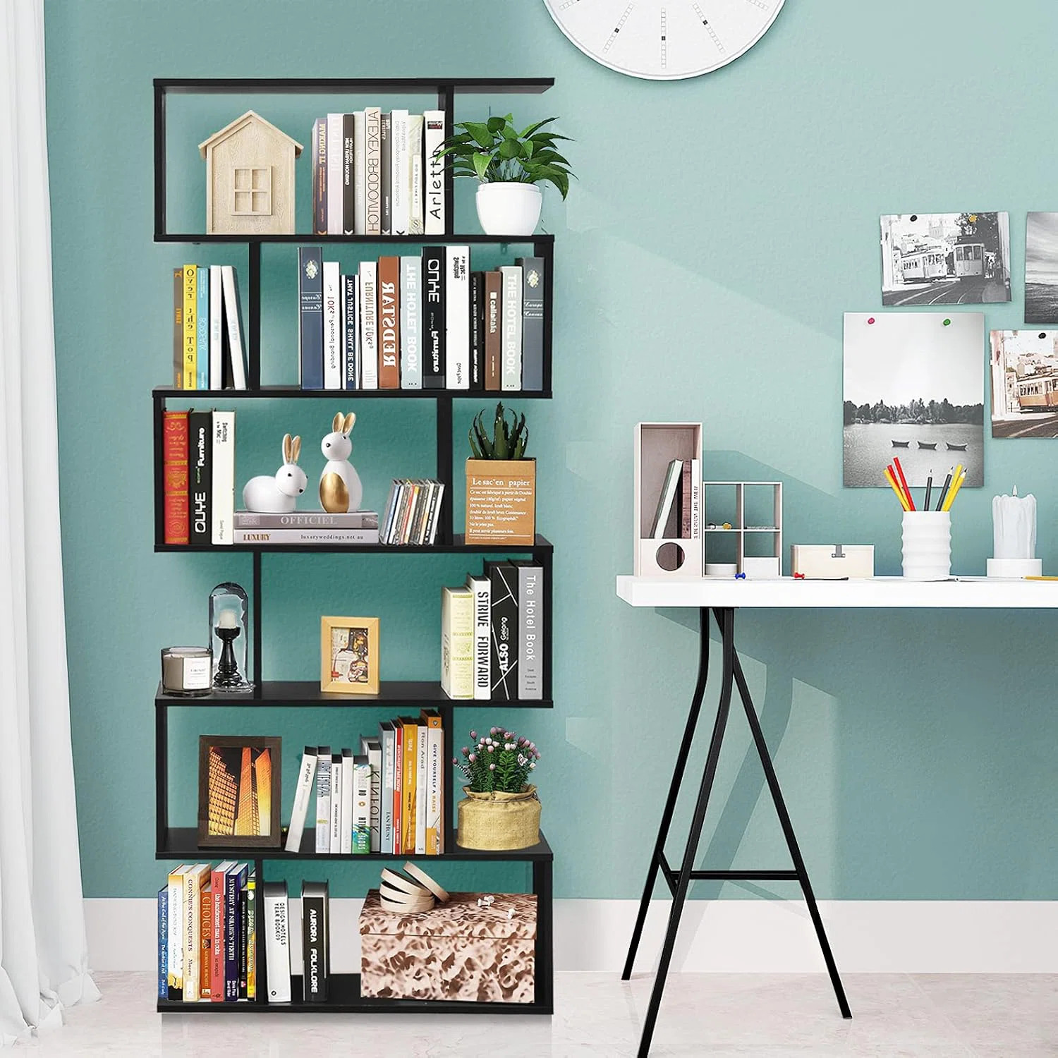75" H x 31.5" W Geometric Bookcase | Wayfair North America