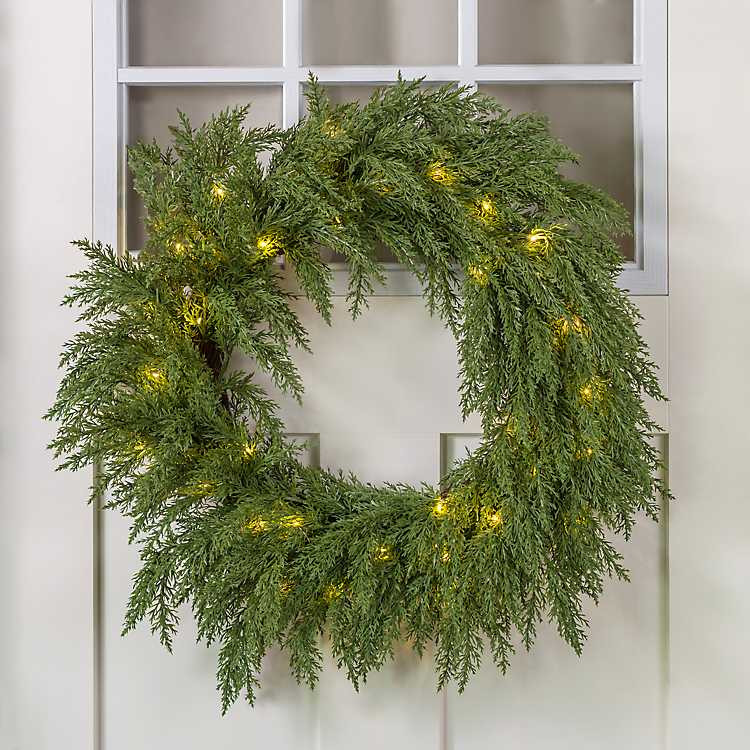Pre-Lit Juniper Christmas Wreath | Kirklands