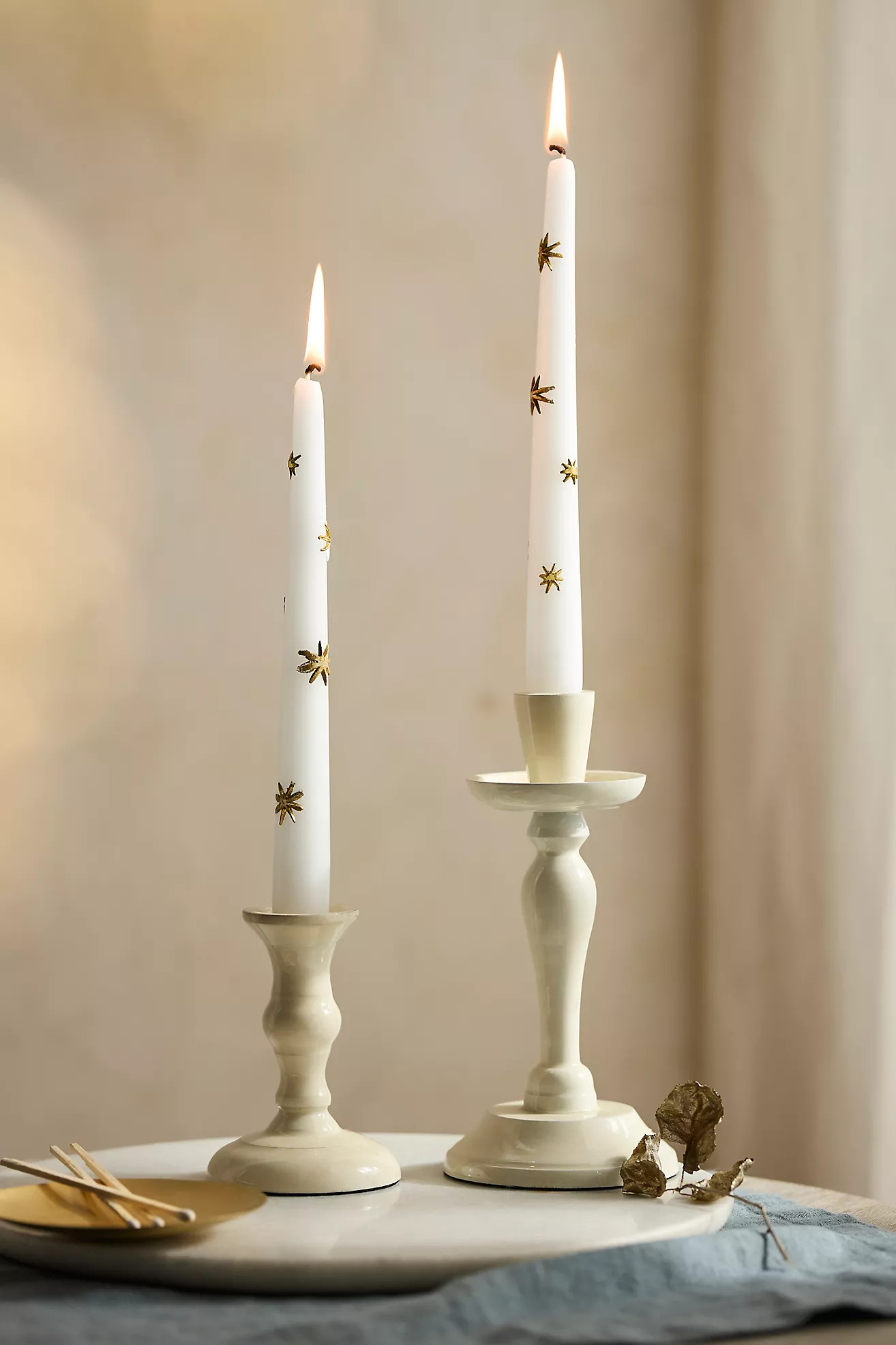Gold Confetti Taper Candles, Set of 2 | Anthropologie (US)