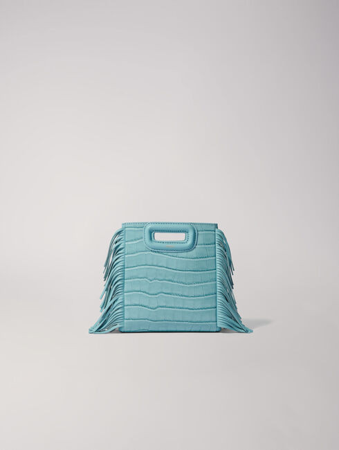 Mini embossed-leather M bag with chain | Maje US | Maje US