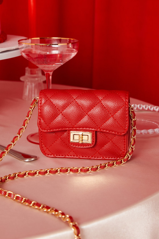 Picturesque Detail Red Quilted Mini Crossbody Bag | Lulus (US)