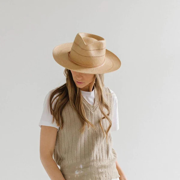 Arlo Honey - Straw Teardrop Fedora | Gigi Pip