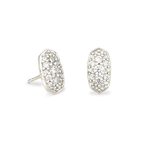 Kendra Scott Grayson Crystal Stud Earring in Silver-Plated Brass, Fashion Jewelry for Women, White Cubic Zirconia | Amazon (US)