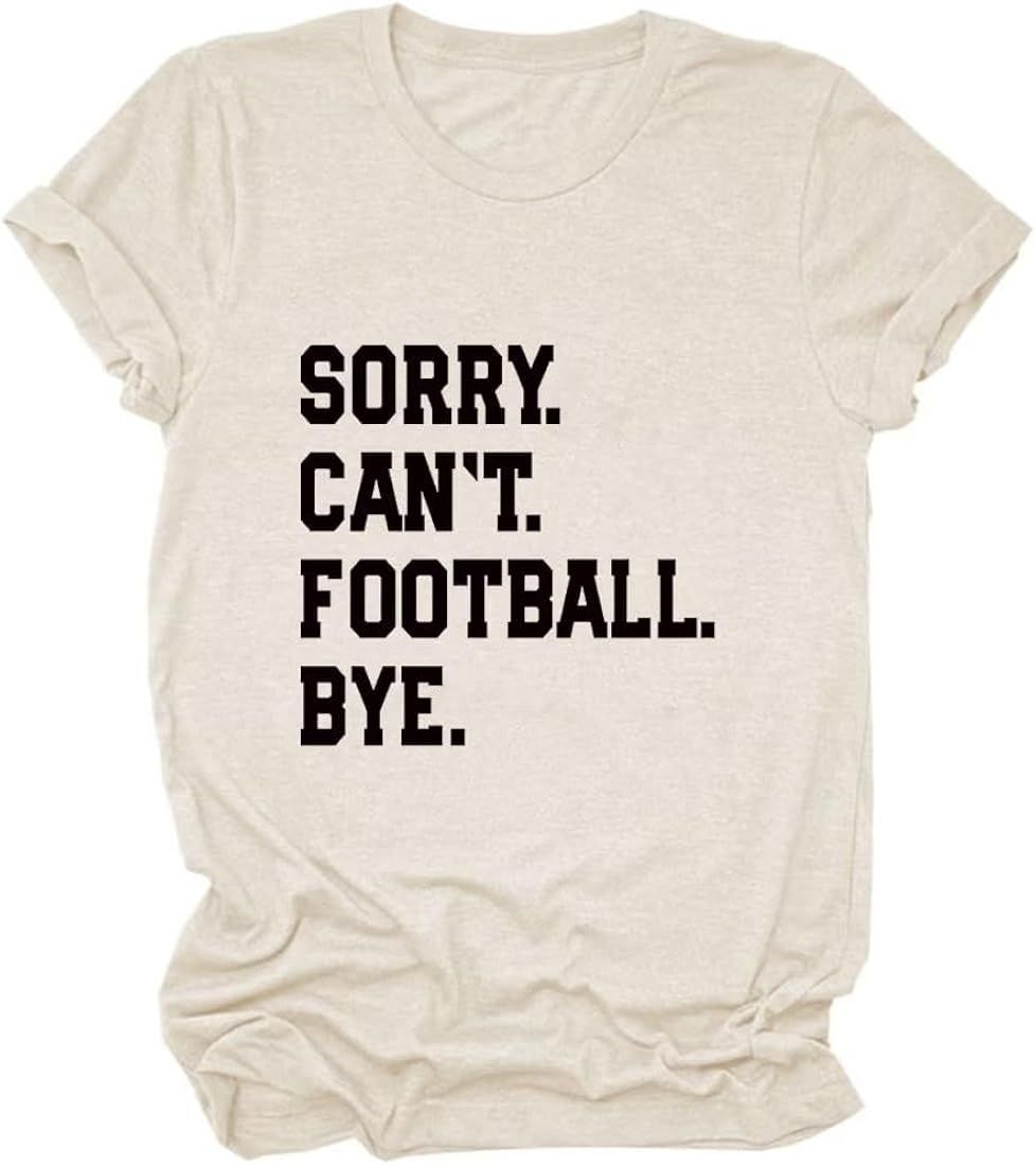YSUGMKF Football Sweatshirt Womens Sorry Can't Football Bye Funny Letter Print Graphic Tops Long ... | Amazon (US)