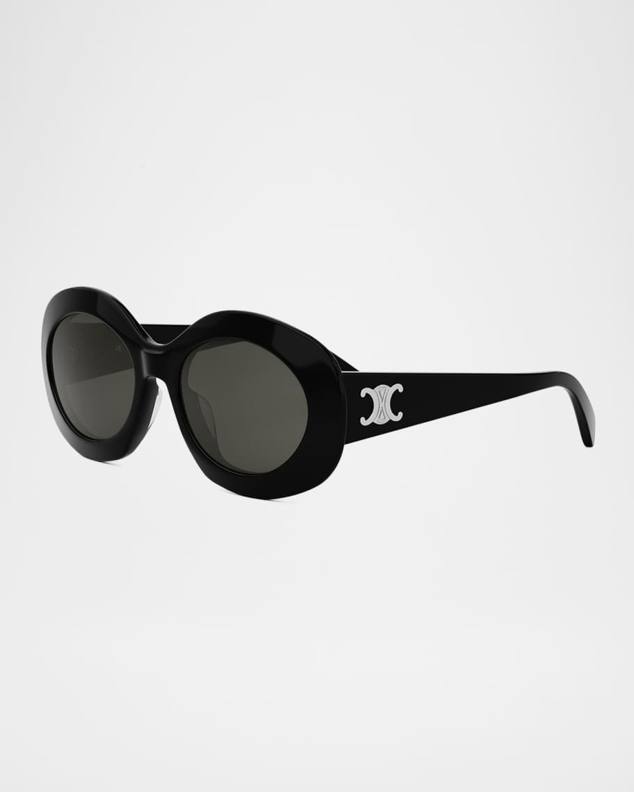 Triomphe Round Acetate Sunglasses | Neiman Marcus