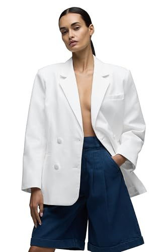 HUDSON Women's Brooks Nader Mae Oversized Blazer, White | Amazon (US)