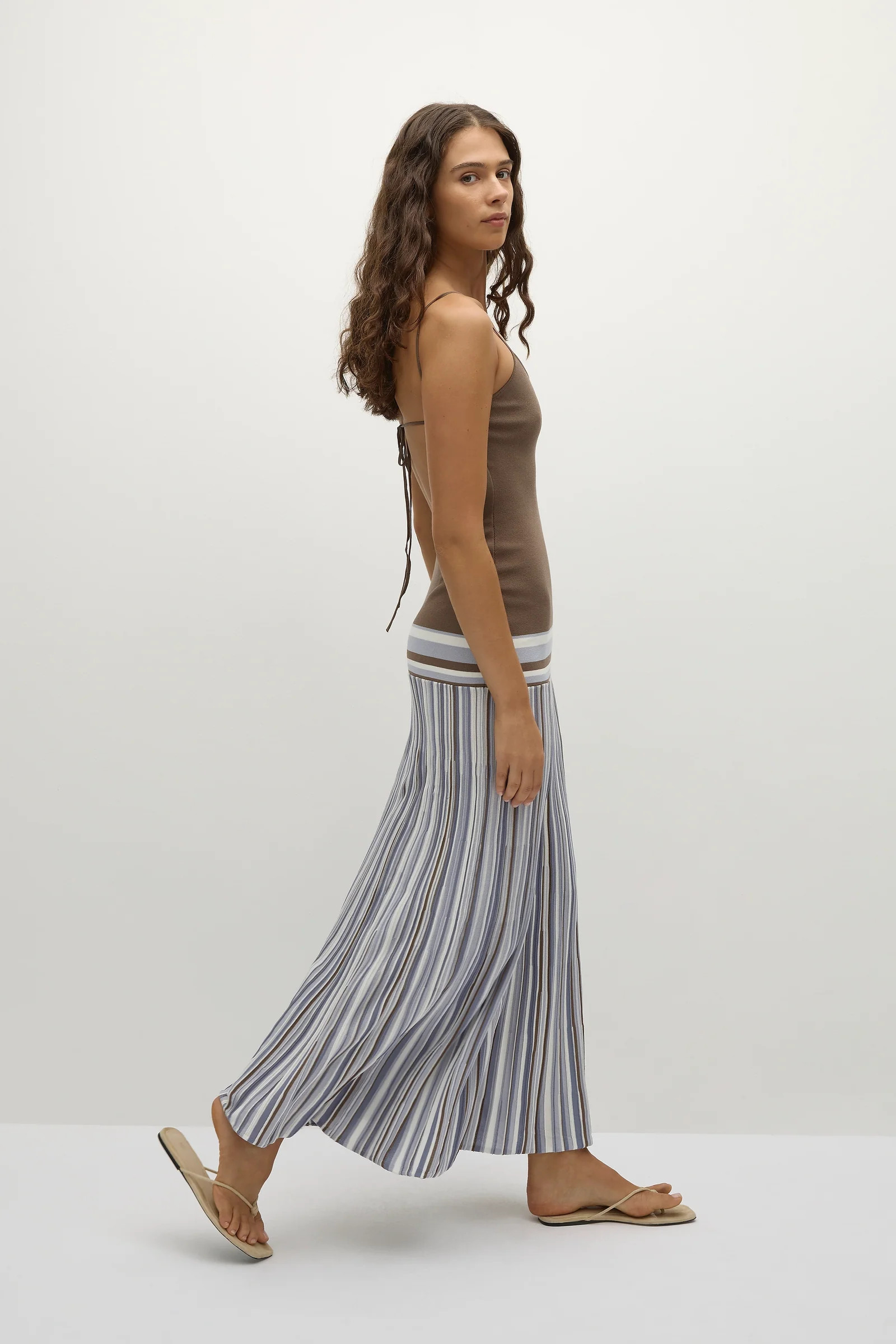 Citara Maxi Dress Pale Blue Stripe | Faithfull (AU)