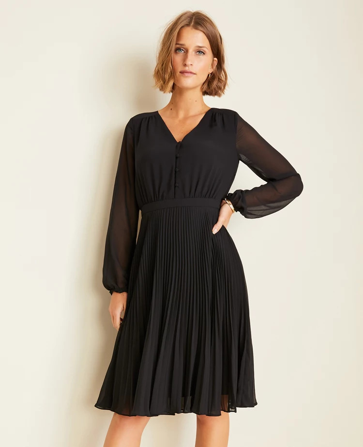 Pleated Flare Dress | Ann Taylor (US)